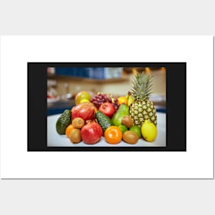 Exotic fruits on the table in the kitchen Posters and Art